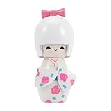 TOYANDONA Japanese Maiko Doll Traditional Japanese Kimono Kokeshi Doll Ornament Wooden Asian Geisha Collectible Figurine Statue for Office Home Party Table Decoration Toy