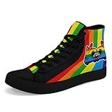 Pride Month High Top Canvas Sneakers Rainbow Lace Up Shoes for Men & Women Breathable Walking Footwear LGBTQ Gift
