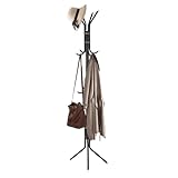 Coat Stand with 12 Hooks Coat Rack 3 Tier Freestanding Metal Hanger hat stand Multifunctional Handbag Jacket Umbrella Hanging Organiser for Homes Office Entryway Hallway Black 175CM