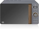 Swan SM22036LGRYN Nordic Digital Microwave with 6 Power Settings, 60 Minute Timer, LED Display and Defrost Mode, 20L, 800W, Grey, Model and Color May Vary