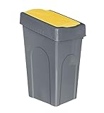 FINE STAR Plastic 50L Litre Kitchen Home Recycle Recycling Bin Office Rubbish Trash Waste Dustbin With Lid (Yellow)
