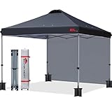MASTERCANOPY Durable Ez Pop-up Gazebo Tent with 1 Sidewall (3x3M,Black)