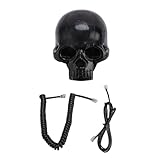 Skull Landline Telephone Decor Decorative Decorated Adornment Ornament Big Button Amplified Telephones (Black)