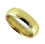 9ct Gold Filled Anniversary Wedding Engagement Tungsten Ring Gift for Men, Women, Couples, Unisex Width 6mm (S)