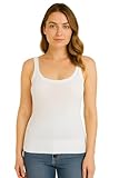 iTRONiK New Ladies Thermal Underwear-Vest, Plain Spencer Sleeveless Made in The UK Size S-3XL Black or White (White, L)
