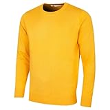 Calvin Klein Mens Crew Neck Cotton Sweater - Sunshine - M