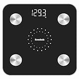 Homebuds Smart Body Fat Scale, Digital Bathroom Scales for Body Weight, Since 2001 Weighing and Body Composition Monitor Professional for BMI Fat Water Muscle with App, 28st/400lb/180kg, Black