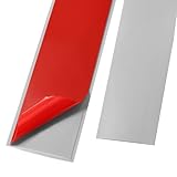 Dacitiery 2m Laminate Floor Transition Strip, 5cm Self-adhesive Flat Door Threshold Strip, Carpet Edge Strip Trim Tape Door Floor Divider Strip for Wood Laminate Joint Gap, Grey