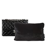 Bagpad Handbag Shaper for ChaneI Classic Flap Medium in Black Faux Fur | Custom-made bag pillow to keep your bag in shape