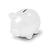 Mousehouse Gifts Adorable Gold or Silver Piggy Banks for Boys Girls and All Ages (Silver, L)