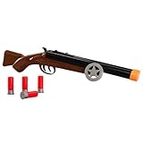 Wild West Toy Double Barrel Western Shotgun Playset | Lights & Sound | Cowboy Fancy Dress | Kids Fancy Dress Toy Gun