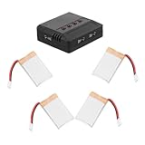 Abaodam X5c 3.7v 800mah Lipo Battery Set Charger 4 Rechargeable Batteries for Rc Quadcopter
