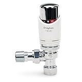 Drayton TRV4 Classic Angled Thermostatic Radiator Valve TRV 07 05 150 White Chrome 15mm x 1/2" Radiator Thermostat Valve