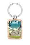 Lauthings Belfast Northern Ireland Travel Wooden Keychain, Dog Tag, Accessory Keyring