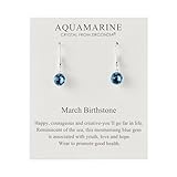 Philip Jones March Birthstone Drop Earrings Created with Aquamarine Zircondia® Crystals