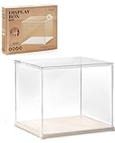 Rolife Acrylic Display Case 28.7 x 23.7 x 24.4 CM Dust Proof Clear Plastic Display Cabinet Cube Box Stackable for Minifigure Miniature House Model Kits Collectables Action Figures Storage DF03L