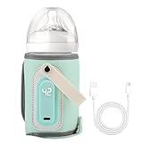 Portable Baby Bottle Warmer Bag with USB Charging & LCD Display | 21W Cordless Electric Milk Warmer for Travel | 5-Gear Adjustable Baby Milk Warmer Compatible with Tommee Tippee/MAM/Lansinoh Bottles