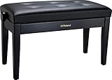 ROLAND,1 Duet Size Piano Bench In Satin Black with Vinyl Seat - Rpb-D300Bk
