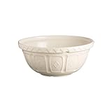 Mason Cash Colour Mix Cream Mixing Bowl | 2 Litre Capacity | 24cm Earthenware Bowl with Classic Pattern Design | Dishwasher Safe | Ideal for Pastry, Cakes, Cookies & Family Baking