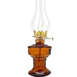 33cm Glass Kerosene Lamp Oil Lamp Glass Classic Retro Home Decoration Lamp Wedding Festival Decoration Oil Lamp Large Capacity (Brown, One Size)