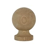 Wooden Post Finial - Treated Pine - Acorn or Ball 50 75 100mm Brown or Green Cap (75mm Ball - Green)