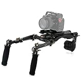 Tilta Lightweight Shoulder Rig for DSLR Video Film Making System Kit, with ARCA Manfrotto Dual Baseplate Quick Release Plate Adjustable Rosette Handgrip Camera Shoulder Mount TA-LSR-B