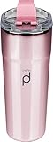 Drink Pod Stainless Steel Reusable Coffee Tumbler, Metallic Rose Gold, 500ml