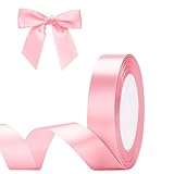G2PLUS Pink Stain Ribbons, 20mm Valentine's Day Ribbons for Gift Wrapping, 22M Gift Wrap Ribbon, Decorative Gift Wrapping Ribbon for Valentine's Day, Crafting, Wedding Party Decoration