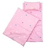 The Magic Toy Shop Bibi Doll - Matching Quilt & Pillow Set for Dolls' Bedding, Cradle, Cot, Bunk Beds