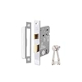 Infinity Decor Fire Rated Polished Nickel 3 Lever Mortice Sash Lock CE Approved Key Security Door Latch 65mm for Internal and External Doors
