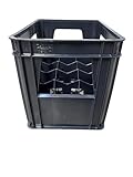 Bottle Crate Plastic - Holds 12 x1 Litre Bottles, suitable for wine, milk - Black