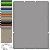 Awnings for Patios 1.5 x 2.8 m(4.92 x 9.19ft) Rectangle Sunscreen Awning Polyester UV Block, with Grommets and Rope for Garden Beach Patio, Light Grey