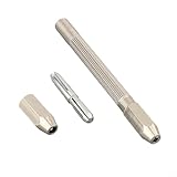Steel Punch Pin Vice 0-3.1mm Double-Ended Reversible Collets for Watchmaker Screwdrivers, Home Carving, Clock Repair Kit and Silversmith Precision Tools, 10.5cm Compact Hand Drill Bit Holder