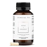 JSHealth Vitamins Hair and Energy Formula, Hair Growth Supplement for Women and Men, Zinc and Iodine Capsules for Healthy Growth, Hair Loss Support, 60 Capsules