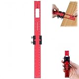 Precision Pocket Rule,Precision Slide Stop Scale Ruler-300mm Aluminum Alloy Scribing Tool for Woodworking,Adjustable Square & Flexible Measuring Tool for Carpentry Tools and Equipment