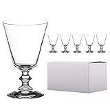 DIAMANTE Crystal Red Wine Glasses 'Elizabeth' | Vintage Style | Lead Free Crystal | Set of 6