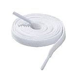 CCSOFTIME Flat White Shoe laces for Trainers Converse Air Force 1,Replacement Sneaker Laces for Sport Shoes,Casual Shoe,Wide 8mm Laces for Men Women Kids Adult,(1Pair-White-100cm)
