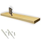 MKGT Rustic Floating Shelf - Solid Wooden Shelving Wall (Antique Pine, 100cm)