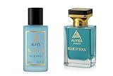 Alvies® Blue D Soul Extrait de Parfum for Men | Long-Lasting Fragrance with 30% Oil Concentration | Our Impression of Bleu de Chanel | Fresh, Citrus & Woody 60&30ml & Free 2ml Sample with 60ml (30ml)