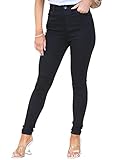 Womens High Waisted Skinny Jean Stretch Flex Denim Jeans Pants KZL110 Jeans Black 18
