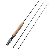 Bigchub 3-Piece Portable Carbon Fiber Fly Fishing Rod, 6 ft, 0/1wt, Fast Action, Lightweight for Freshwater Stream Travel