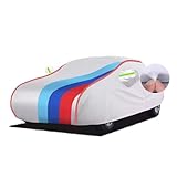 Car Cover Waterproof for BMW M3 Coupe Convertible E30 E36 E46 E92 E93, Waterproof Outdoor Car Covers Breathable Large Cover With Straps Zip Dustproof Windproof UV Protection(Silver 2 (long),E46)