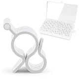 URAQT RV Awning Hooks, 20 PCS RV Awning Accessory Hangers, Camping Awning Hook, Piping Rail Accessories for Motorhome, Caravan, Christmas Party, Camping Tent, Indoor and Outdoor Decoration (B-White)