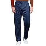 LE11 Mens Track Suit Bottom Casual Elasticated Waist Tracksuit Bottoms Silky Joggers Jogging Jog Trousers Leisure Gym Sports Yoga Open Hem Pull-On Pants (UK, Alpha, S, Regular, Regular, Navy)
