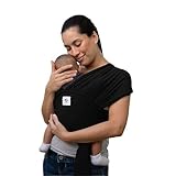 ELDOMA Black Baby Wrap Carrier - Lightweight, Breathable Baby Sling, Hands Free Baby Carrier Sling, Baby Carriers from Newborn to Toddler, (7-35 lbs / 3-15kg)