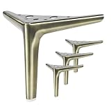 Anterrific 15 cm/6 inch Antique Brass Furniture Legs, Set of 4, DIY Replacement for Sofa, Cabinet, Ottoman, Table, Night Stand and Dresser Legs