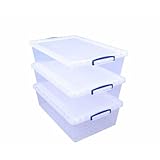 Really Useful Box Nestable Plastic Storage 43 Litre Clear (Pack of 3)