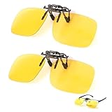 TZMFHD Night Driving Glasses, 2 Pcs Anti Glare Night Driving Glasses, Polarized HD Vision Clip On Sunglasses, Fits All Glasses, Suitable For Driving, Fishing, Skiing Night Sight Driving Glasses