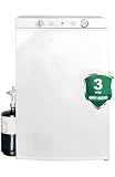 SMETA Gas Fridge Freezer, 3 Way Freezer 12V/240V/LPG Gas Fridge for Campervan, Caravan, Garage, Motorhome, Glamping Pod, 100 L(85L+15L) Quiet White