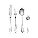 Russell Hobbs COMBO-8818 Marseille 72 Piece Cutlery Dinnerware Set, 18/0 Stainless Steel Tableware for 18 Place Settings, 25 Year Guarantee, Includes Knife/Fork/Dessert Spoon/Teaspoon